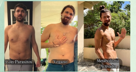 Santiago Rafael, transformación: con parásitos, vegano, metabolismo activado